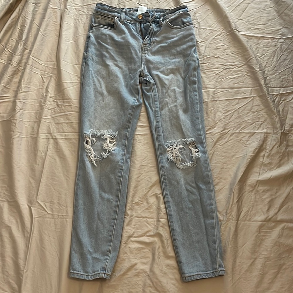 Light blue denim mom jeans